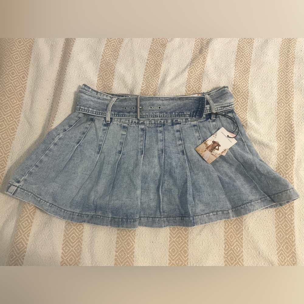 Sincerely Jules Light Blue Pleated Mini Skirt